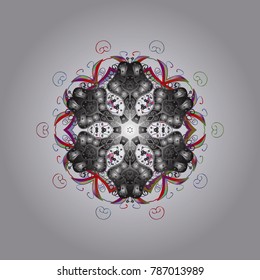 Christmas background with snowflakes. Vector illustration. Vector christmas abstract colorful background with cute snowflake. Winter abstract background.