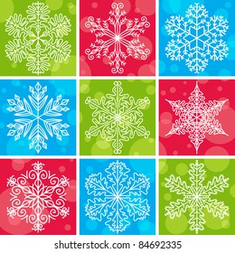 christmas background with snowflakes, vector illustration