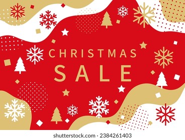Christmas background with snowflakes and waves, vector illustration