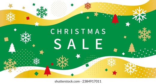 Christmas background with snowflakes and waves, vector illustration
