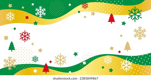 Christmas background with snowflakes and waves, vector illustration