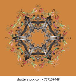 Christmas background with snowflakes. Winter abstract background. Vector illustration. Vector christmas abstract colorful background with cute snowflake.