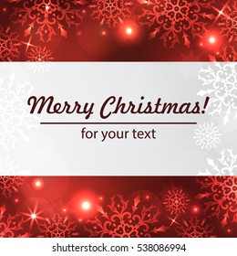 Christmas background with snowflakes. Winter banners with copy space for your text. Vector Illustration. 