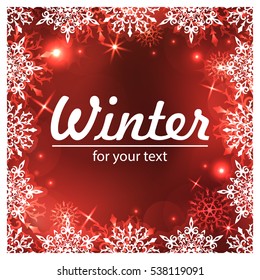 Christmas background with snowflakes. Winter banners with copy space for your text. Vector Illustration.