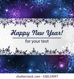 Christmas background with snowflakes. Winter banners with copy space for your text. Vector Illustration