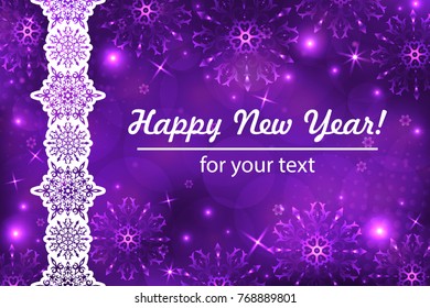 Christmas background with snowflakes. Winter Greeting Card. New Year flyer. Winter template. Christmas backdrop.  New Year background with space for your text.