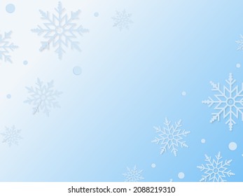 Christmas background with snowflakes. Winter vector graphic of snow. 