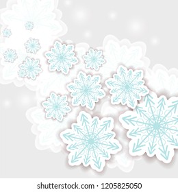 Christmas background snowflakes.Party invitation template snowflake winter.Happy New Year.