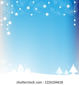 Christmas background with snowman