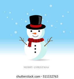 Christmas background with snowman