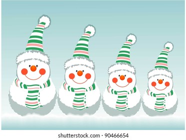 christmas background with snowman