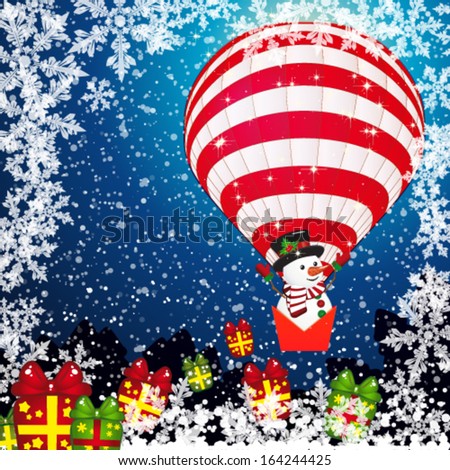Christmas background with Snowman.