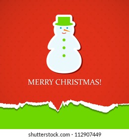 Christmas background with snowman. Vector illustration. Eps10.