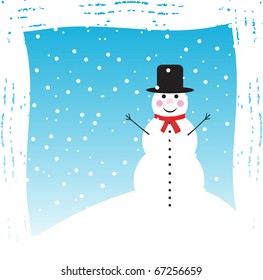 Christmas background with snowmen