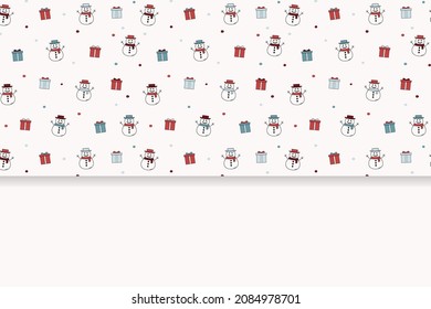 Christmas background with snowmen. Xmas concept. Vector