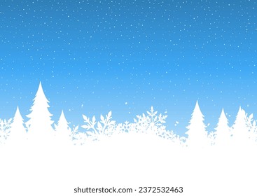 Christmas background with a snowy landscape design