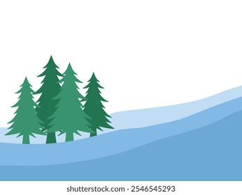 Christmas Background Snowy Mountain Illustration