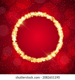 Christmas background with sparkle circle frame