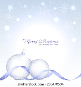 Christmas Background with Sparkling Crystal Ball and Star