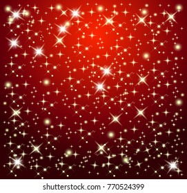 Christmas background. Sparkling stars. Vector illustration.