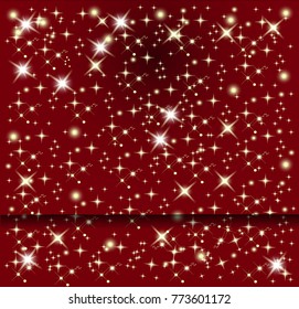 Christmas background. Sparkling stars. Vector illustration.