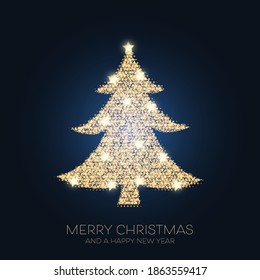 Christmas background with sparkling tree design