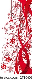 Fundo de Natal com esfera, sino e padrão de onda, elemento para design, ilustração vetorial