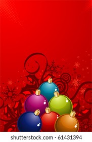 Christmas background with sphere, element for design, vector illustration