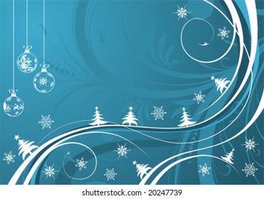 Christmas background with sphere and wave pattern, element for design, vector illustration