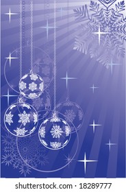 Christmas background with spheres and snowflakes. Vector.