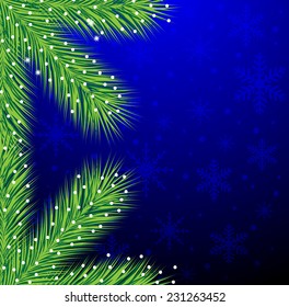 christmas background with the sprigs of fir-tree,vector illustration