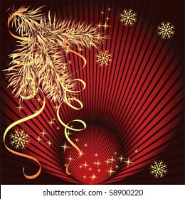Christmas background with spruce branch