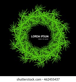Christmas background with spruce twigs for your text. Vector