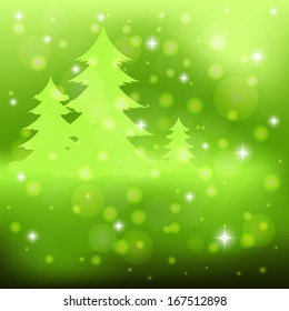 Christmas background with spruces