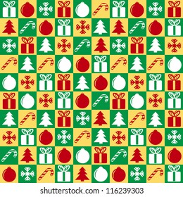 Christmas background with squares and signs