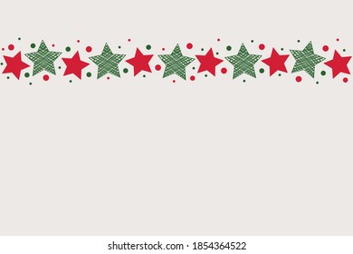 Christmas background with star icons and copyspace. Vector