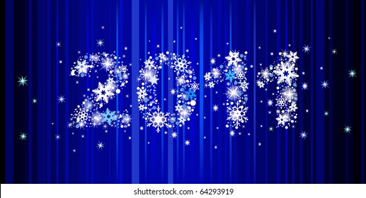 Christmas background with star inscription 2011, this illustration may be usefull to create greeting card or banner.