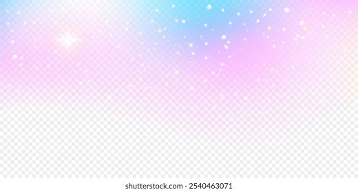 Christmas background with a starry sky. The sky is filled with stars and the wallpaper is a mix of pink and blue