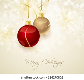 Christmas background with stars and Christmas balls
