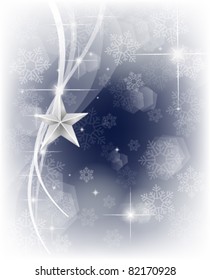 Christmas background with stars and lights