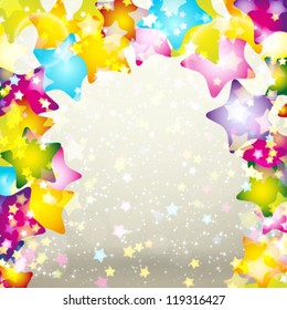 Christmas background with stars and place for text. Vector Illustration.