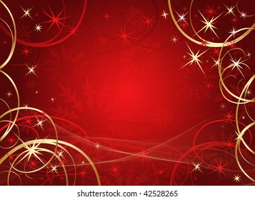Christmas background with stars and snowflakes