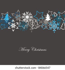 Christmas background with stars and christmas tree