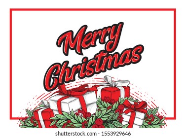 Christmas background template design for greeting card 