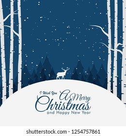 Christmas background template forest for invitation card gift and other