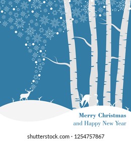 Christmas background template forest for invitation card gift and other