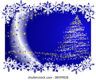 christmas background with text area blue color