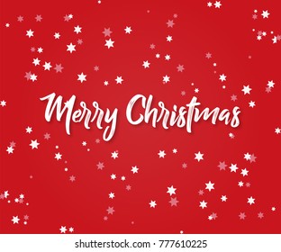 Christmas background with text and snowflakes, vector illustration