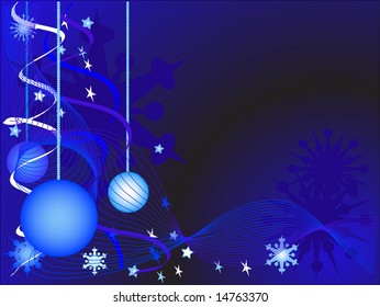 Christmas background with three balls