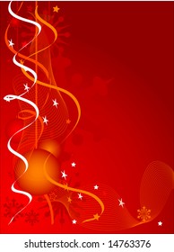 Christmas background with three balls